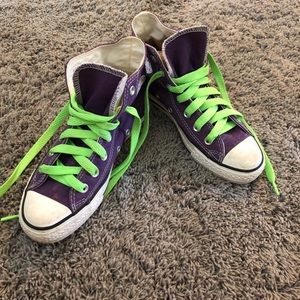 Purple high top converse size 6